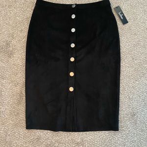 Lulus black suede pencil skirt
